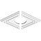 Ekena Millwork Diamond Architectural Grade PVC Ceiling Medallion, 12"W x 8"H x 3"ID x 4 1/4"C x 1"P, Two-Piece CMP12X8DD2-03000 - alternate 3